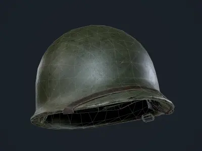 WW2 American Military Helmet Game Ready Low-poly 3D model