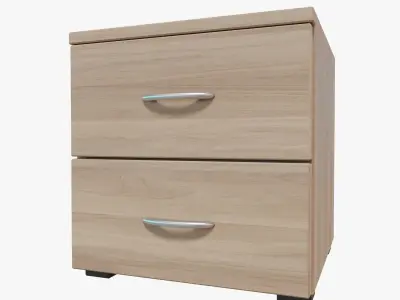 Nightstand bedside table with two drawers Free low-poly 3D model