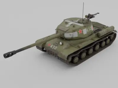  IS-2 Mod 1944 Heavy tank Low-poly 3D model