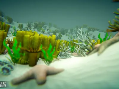 Realistic corals - underwater props 3D model