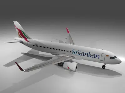 Sri Lankan Airlines airbus a320neo 3D model Low-poly 3D model