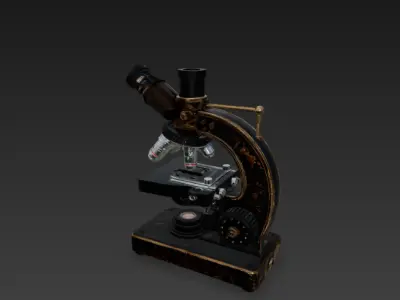 antique microscope 3D model