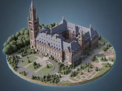 Peace Palace Low-poly 3D model