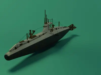 HMS A 13 Sub Low-poly 3D model