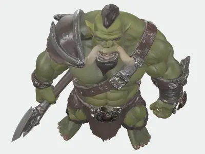 Stylized Orc Warrior Free low-poly 3D model