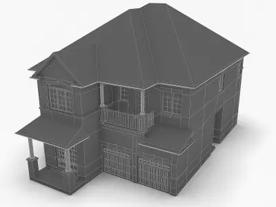 Cottage House 03  Low-poly 3D model