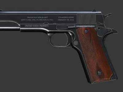 Colt 1911 - Game mesh Low-poly 3D model