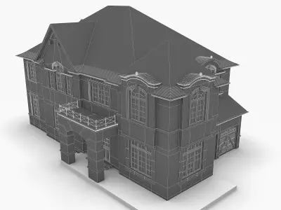 Cottage House 10  Low-poly 3D model