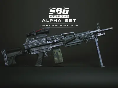 SBG Light Machine Gun Low-poly 3D model