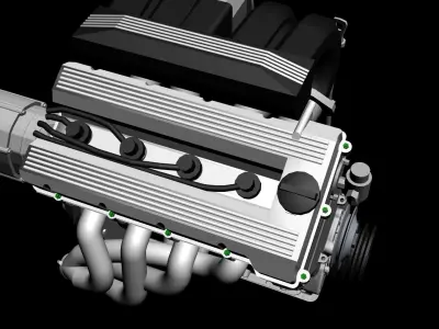 Engine 4 cylinders double cam electronic injection 16v- M42B18 3D model