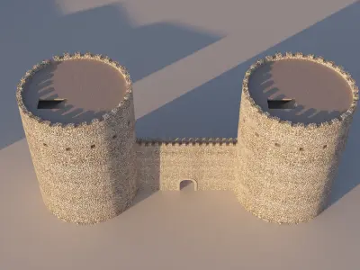 Ancient castle kit Low-poly 3D model