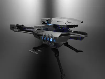 Plasma turret Low-poly 3D model