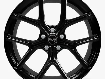 Carroll Shelby Wheel Company CS3 Wheel Gloss Black Mustang Low-poly 3D model