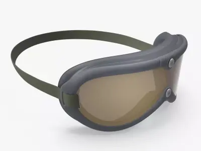 Vintage Military Goggles Low-poly 3D model