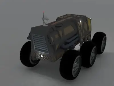 Space Car rover Free low-poly 3D model