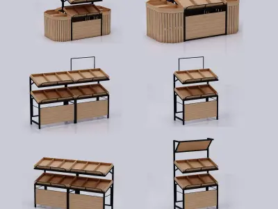 Stall models Low-poly 3D model