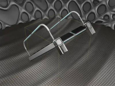 Sci-Fi Stairs - 18- Silver Blue Neon Light Version Low-poly 3D model