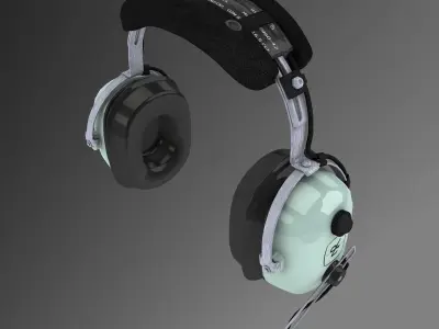 David Clark H10-36 Pilots headset Low-poly 3D model