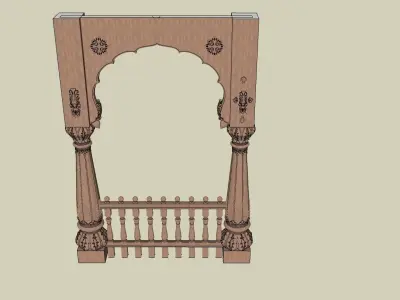 indian jodhpuri stone arch 3D model