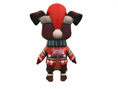 Buddy the Festive Pup Low-poly 3D model