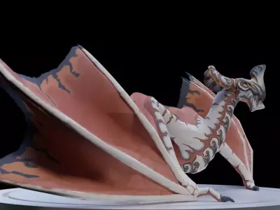 Wyvern 01 Low-poly 3D model