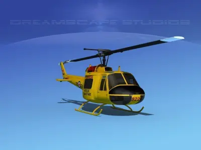 Bell UH-1B Iroquois Canada Rescue 3D model