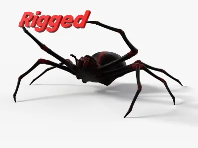 Rigged Spider with 8K PBR Textures Low-poly 3D model