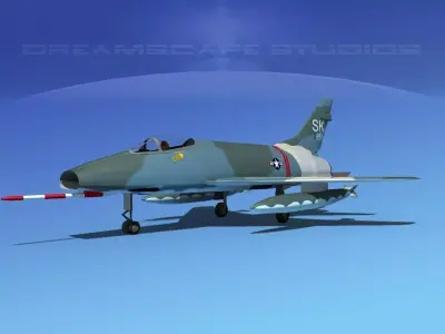 North American F-100D Super Sabre V02 USAF 3D model
