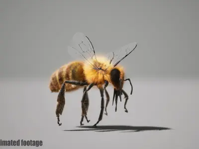 Honey Bee FUR UNREAL project  Maya base rig 3D model