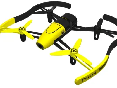 Parrot Bebop Drone 3D Model Yellow 3D model