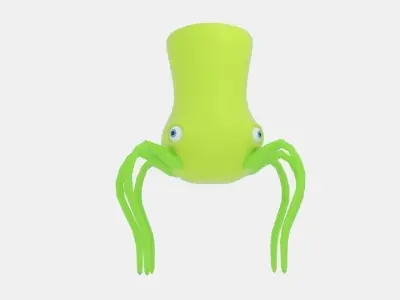 Spider Pitcher Alien Low-poly 3D model