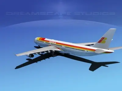 Airbus A340-600 Iberia 3D model