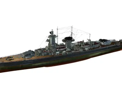 WWII Deutschland-Class Pocket Battleship 3D model