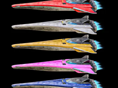 Sci-Fi Scout Spaceship Lowpoly Low-poly 3D model