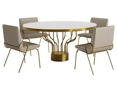 table and chair 3D model buy