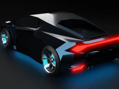 Low-poly sports car Free 3D model