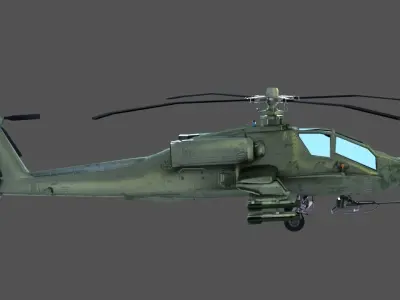 Apache Game Helicopter Low-poly 3D model