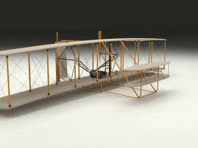 Rigged Wright Flyer 3D model