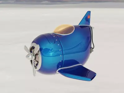 Catoon Plane Low-poly 3D model