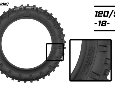 Metzeler Enduro Tires FIM 3D model