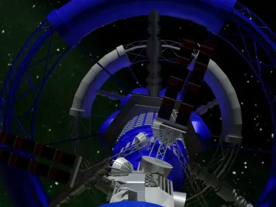 Spacecraft spaceship in space Low-poly 3D model get