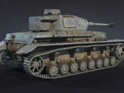 Pz Kpfw IV Tank Low-Poly Low-poly 3D model