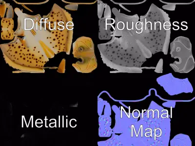 Spotted Fish model pack Low-poly 3D model