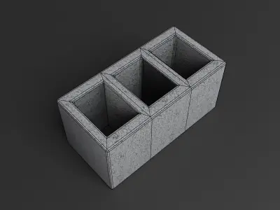 Cinder block Lowpoly pack of bricks blocks low-poly Free low-poly 3D model