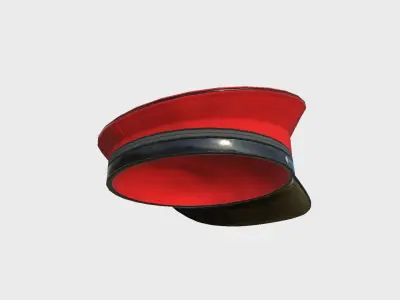 Police Cap 02 Red - Military Character Design Fashion Low-poly 3D model