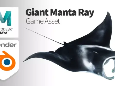 Giant Manta Ray Low-poly 3D model