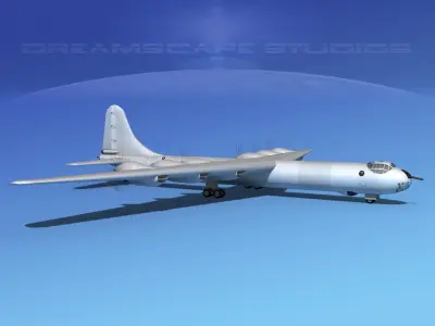 Convair B-36B Peacemaker Bare Metal 3D model