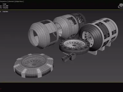 Triple Rim Driven Electric Thrusters - Concept 3D print model