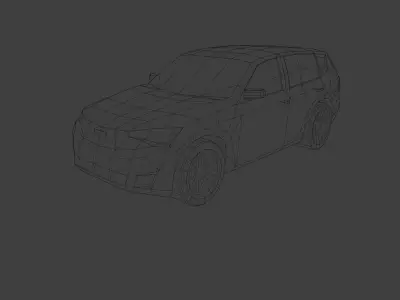 Low Poly Modern Generic Crossover SUV Low-poly 3D model