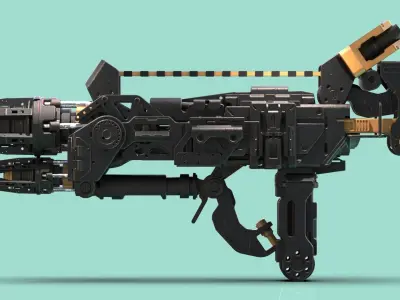 Sci-Fi Gun Crypton the Flame Thrower Low-poly 3D model